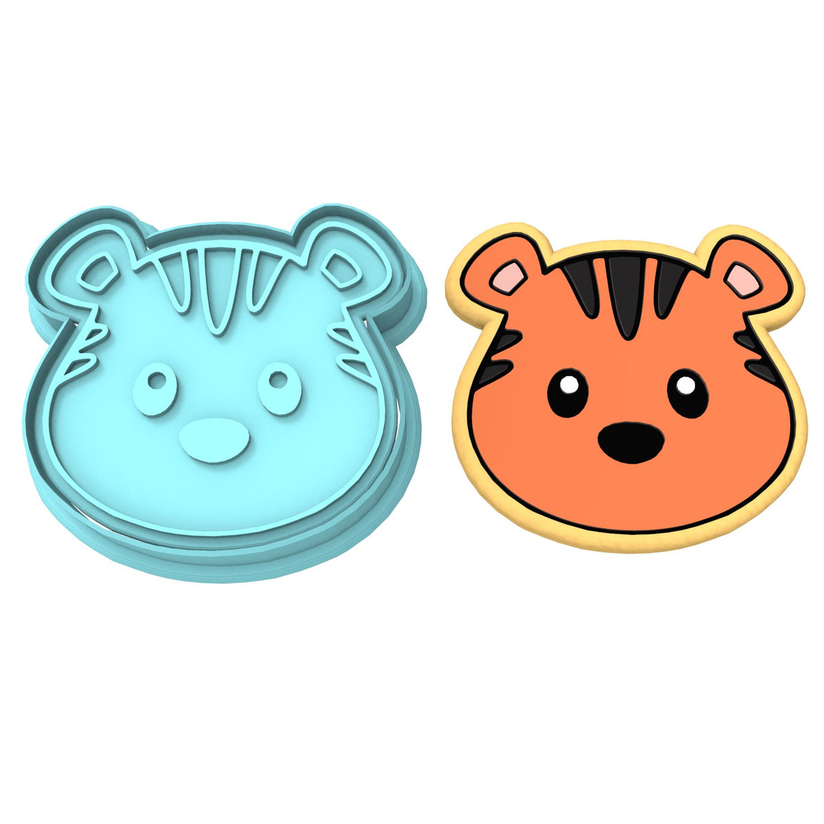 Tiger Face Cookie Cutter | Stamp | Outline #3
