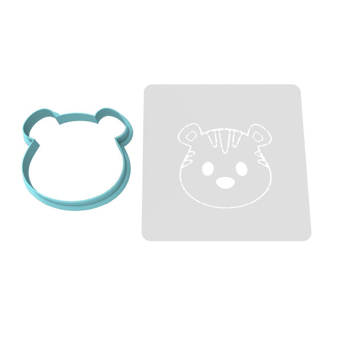 Tiger Face Cookie Cutter | Stamp | Outline #3