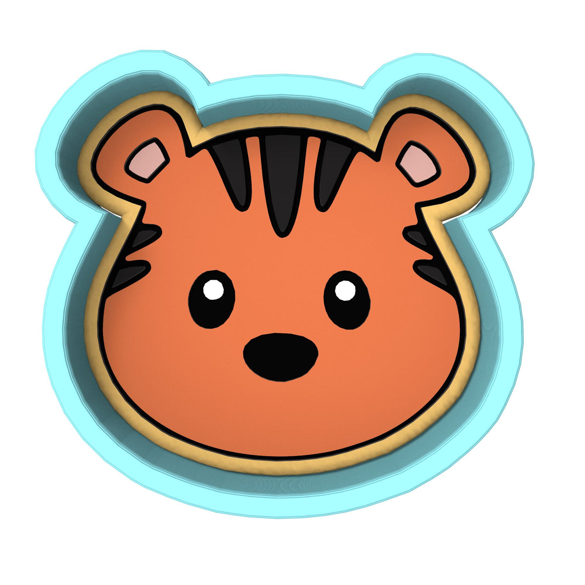 Tiger Face Cookie Cutter | Stamp | Outline #3
