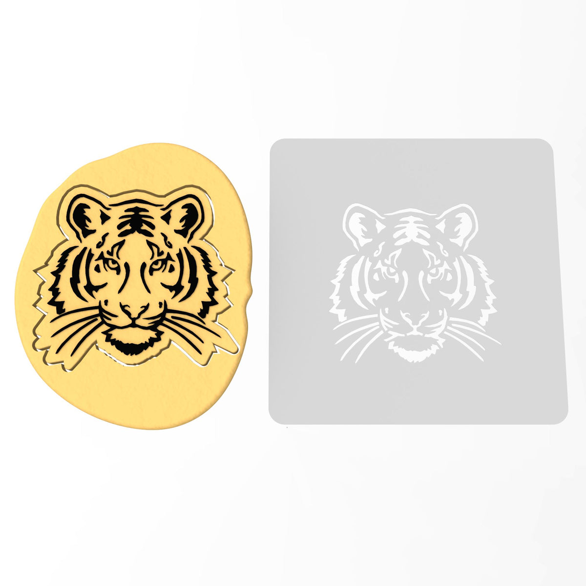 Tiger Face Cookie Cutter | Stamp | Stencil #2