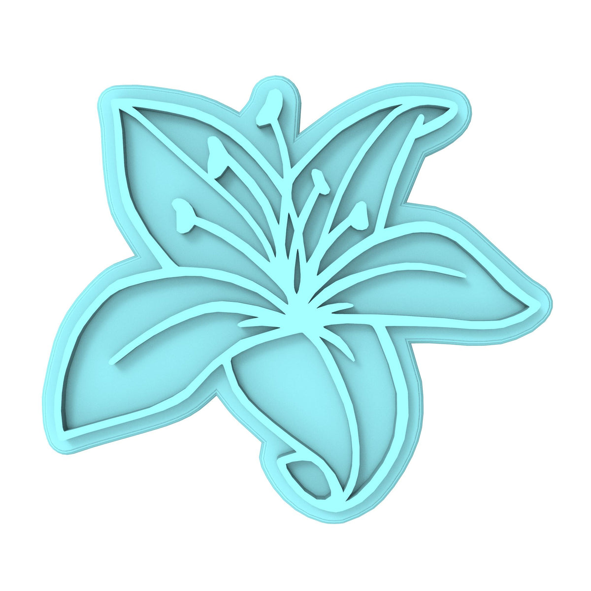 Tiger Lily Cookie Cutter | Stamp | Stencil #1 Animals & Dinosaurs Cookie Cutter Lady MINI - 2 Inches (5cm) Stamp ONLY 