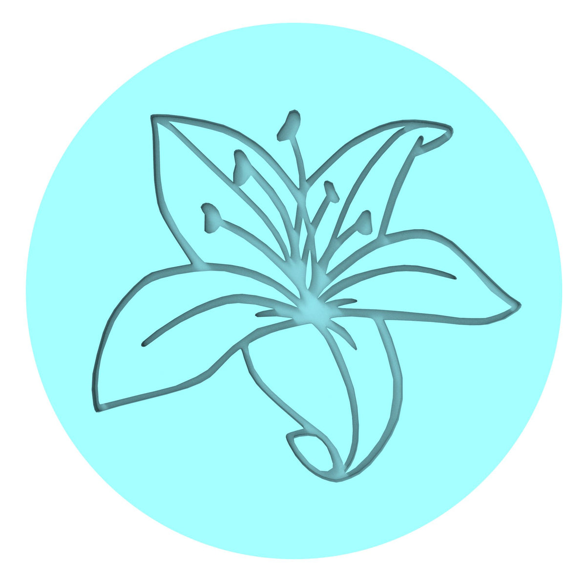 Tiger Lily Cookie Cutter | Stamp | Stencil #1 Animals & Dinosaurs Cookie Cutter Lady MINI - 2 Inches (5cm) Debosser ONLY 