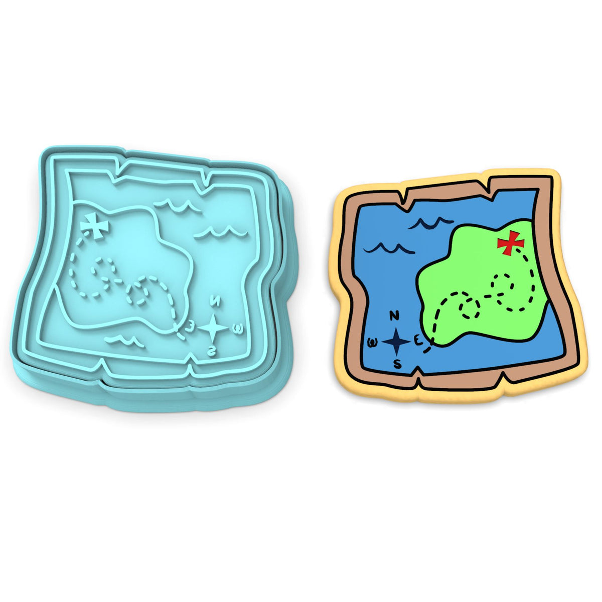 Treasure Map Cookie Cutter | Stamp | Stencil #1