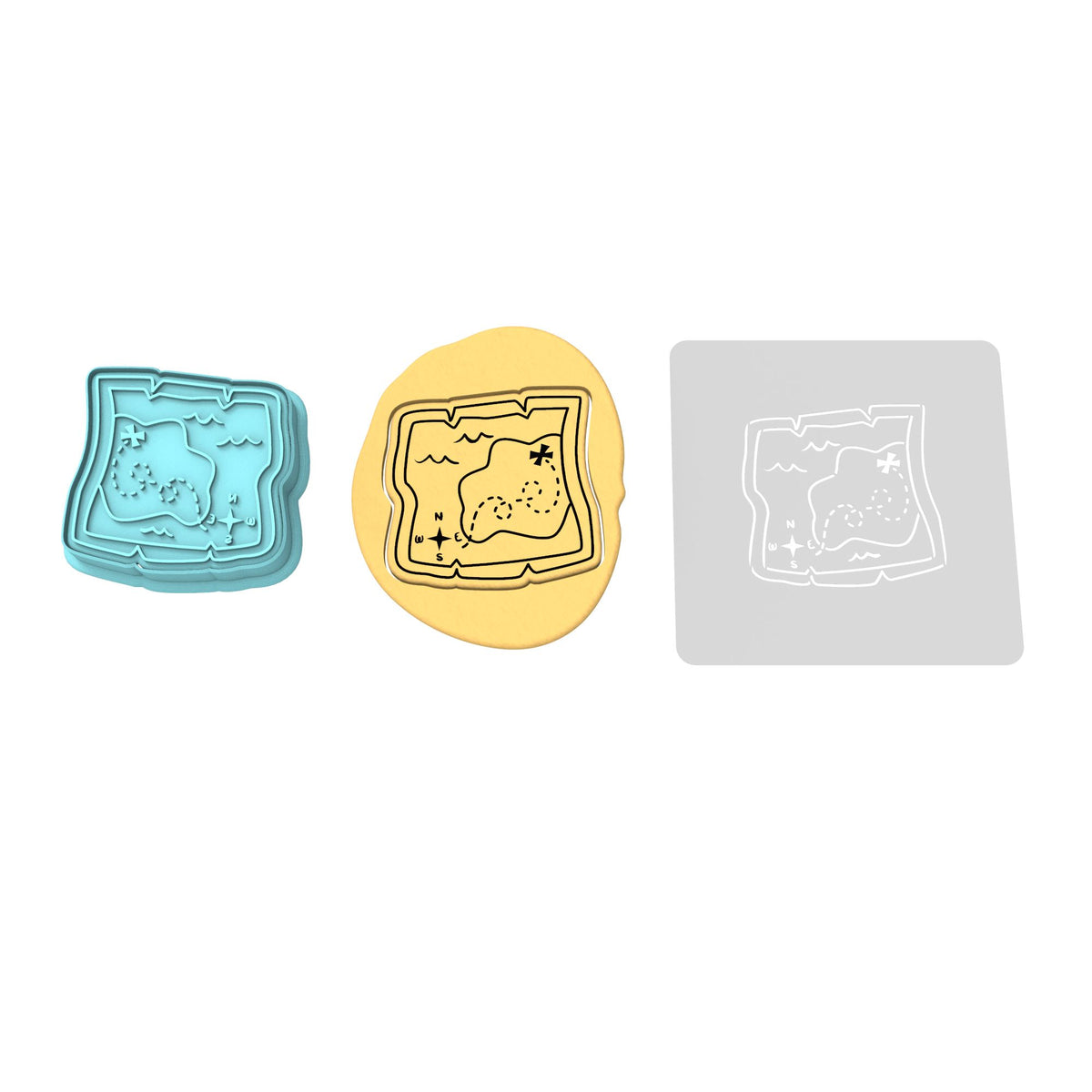 Treasure Map Cookie Cutter | Stamp | Stencil #1