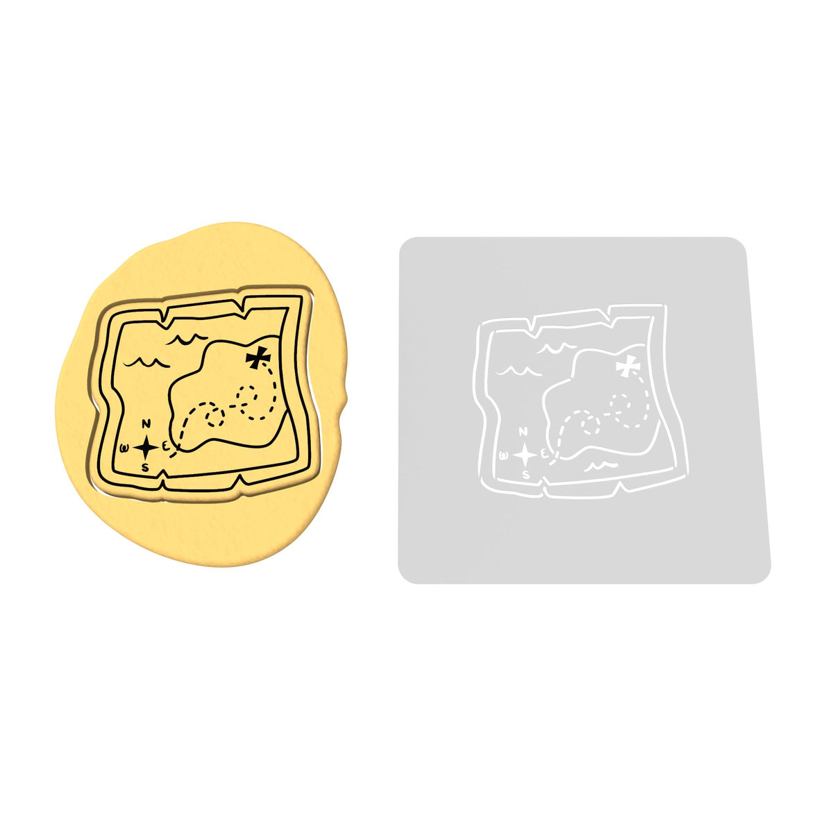 Treasure Map Cookie Cutter | Stamp | Stencil #1