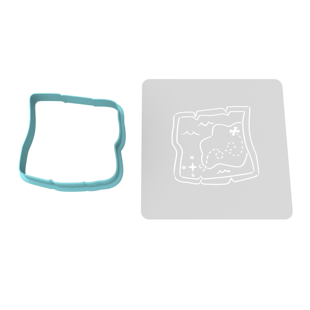 Treasure Map Cookie Cutter | Stamp | Stencil #1