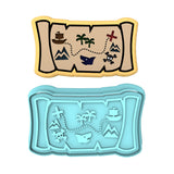 Treasure Map Cookie Cutter | Stamp | Stencil #2 Animals & Dinosaurs Cookie Cutter Lady MINI - 2 Inches (5cm) **BUNDLE** Cutter + Stamp 