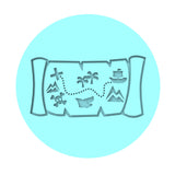 Treasure Map Cookie Cutter | Stamp | Stencil #2 Animals & Dinosaurs Cookie Cutter Lady MINI - 2 Inches (5cm) Debosser ONLY 