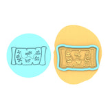 Treasure Map Cookie Cutter | Stamp | Stencil #2 Animals & Dinosaurs Cookie Cutter Lady MINI - 2 Inches (5cm) **BUNDLE** Cutter + Debosser 