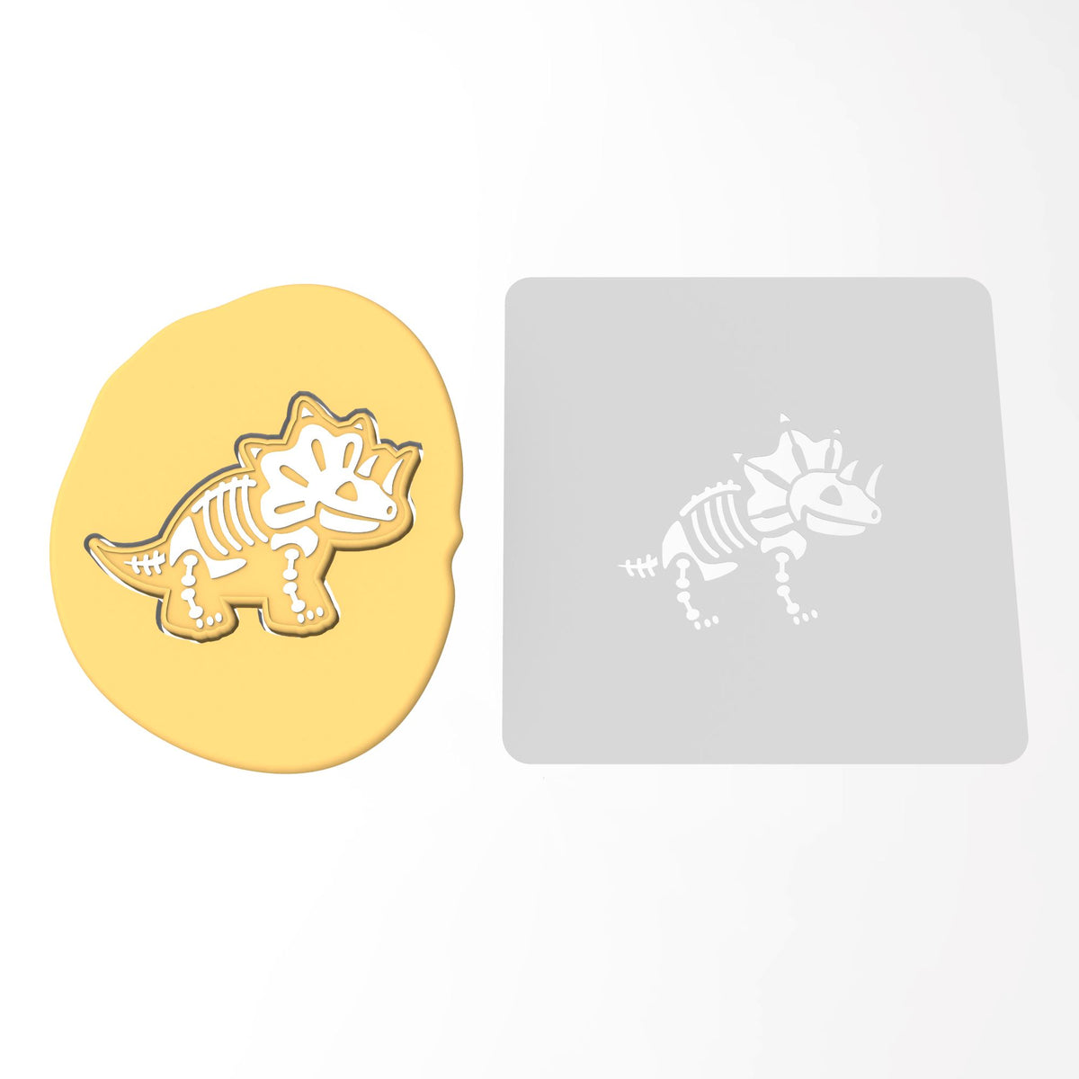 Triceratops Bones Cookie Cutter | Stamp | Stencil #1