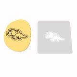 Triceratops Dinosaur Cute Cookie Cutter | Stamp | Stencil #1