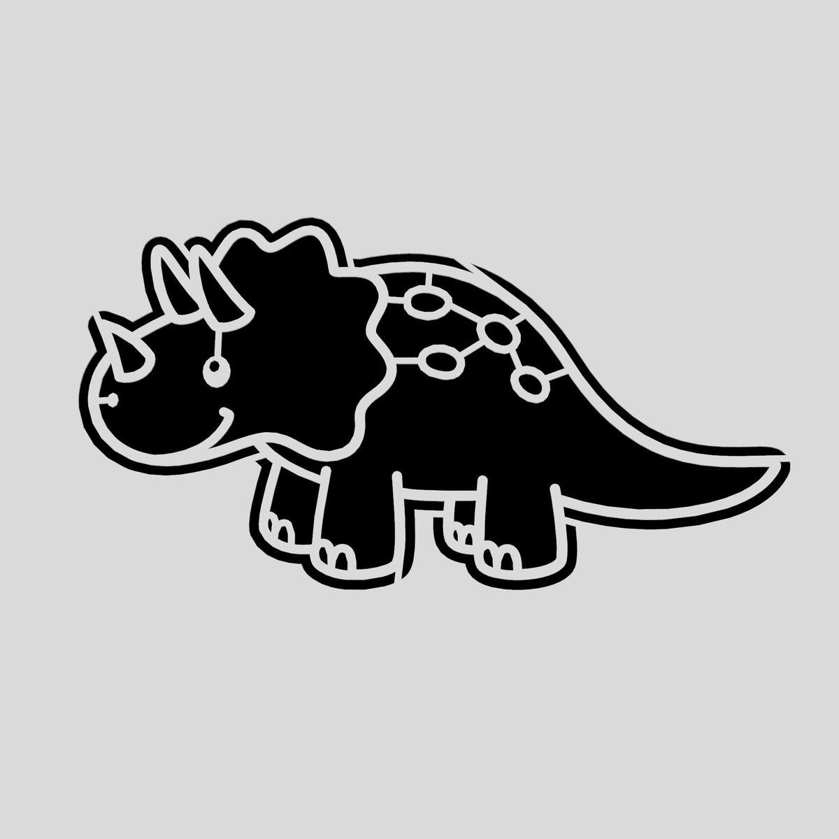 Triceratops Dinosaur Cute Cookie Cutter | Stamp | Stencil #1