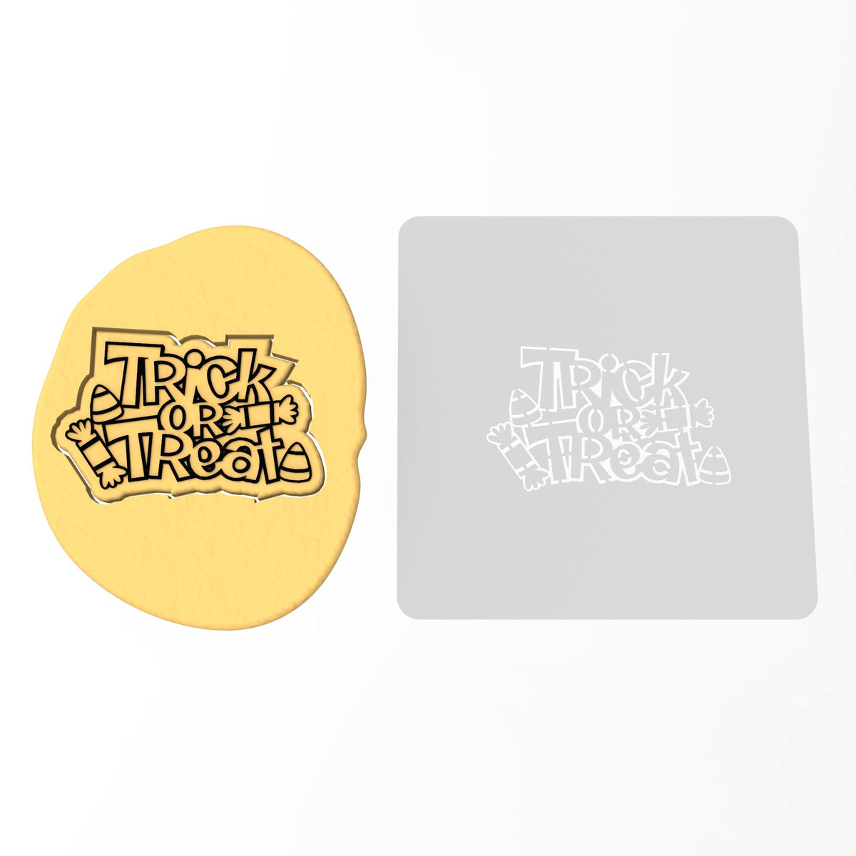 Trick or Treat Cookie Cutter | Stamp | Stencil #1