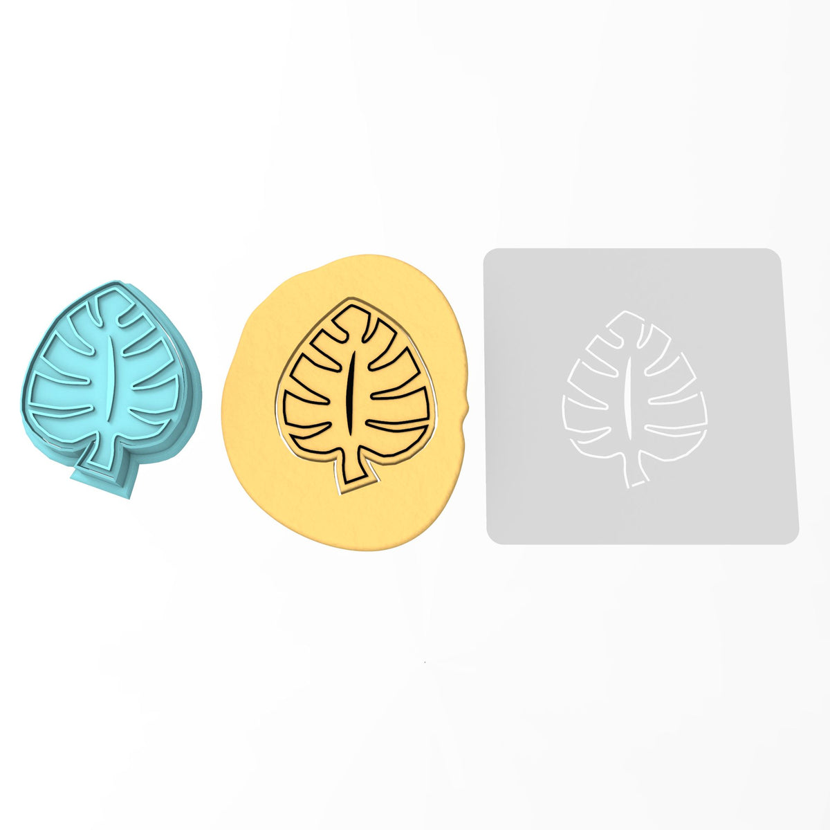 Tropical Leaf Cookie Cutter | Stamp | Stencil #1