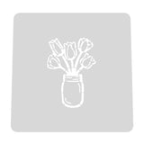 Tulips Jar Cookie Cutter | Stamp | Stencil #1 Animals & Dinosaurs Cookie Cutter Lady MINI - 2 Inches (5cm) Stencil ONLY 