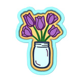 Tulips Jar Cookie Cutter | Stamp | Stencil #1 Animals & Dinosaurs Cookie Cutter Lady 