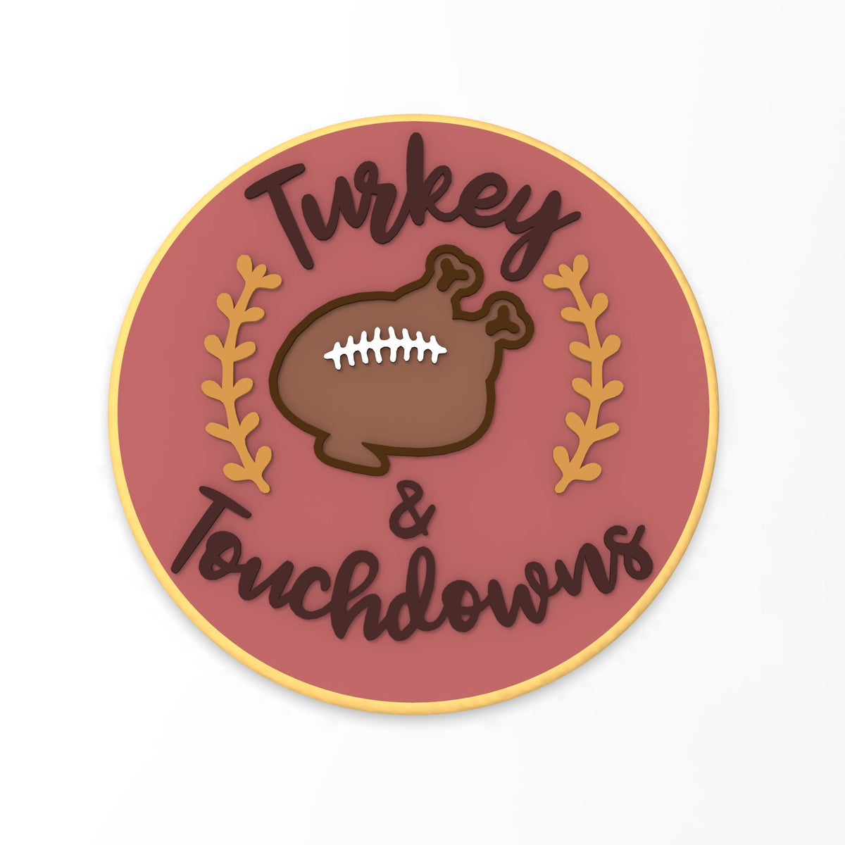 Turkey and Touchdowns Cookie Cutter | Stamp | Stencil #1