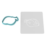 Turkey Cookie Cutter Outline & Stamp Xmas / Winter / NYE Cookie Cutter Lady 2 Inch Small Cupcake Cutter Only Yes