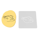 Turkey Cookie Cutter Outline & Stamp Xmas / Winter / NYE Cookie Cutter Lady 2 Inch Small Cupcake Stamp Only Yes