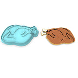 Turkey Cookie Cutter Outline & Stamp Xmas / Winter / NYE Cookie Cutter Lady 2 Inch Small Cupcake Cutter + Stamp No