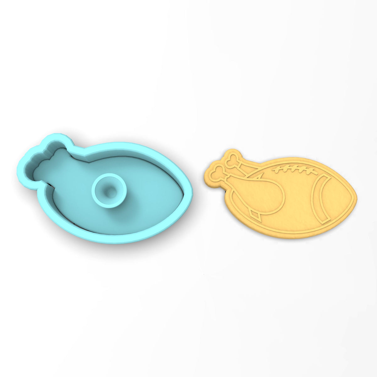 Turkey Football Cookie Cutter | Stamp | Stencil #1