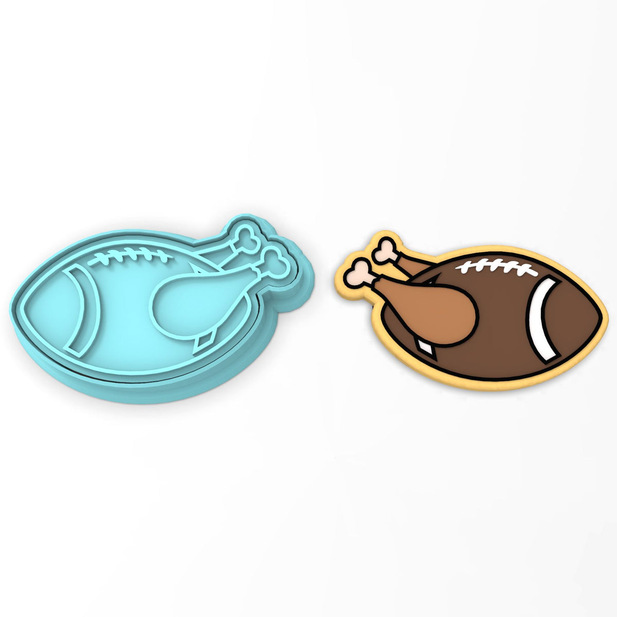 Turkey Football Cookie Cutter | Stamp | Stencil #1