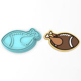 Turkey Football Cookie Cutter | Stamp | Stencil #1