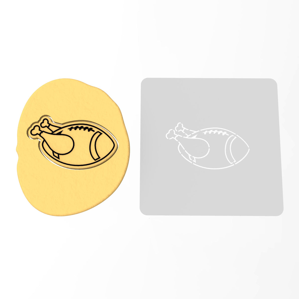 Turkey Football Cookie Cutter | Stamp | Stencil #1