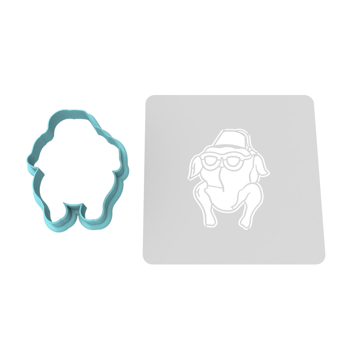 Turkey Head Cookie Cutter | Stamp | Stencil Halloween / Fall Cookie Cutter Lady 2 Inch Small Cupcake Cutter Only Yes
