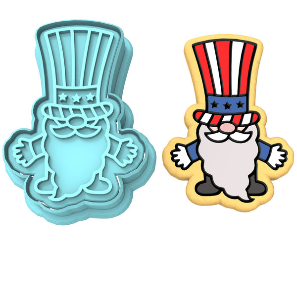 Uncle Sam Gnome Body Cookie Cutter | Stamp | Stencil