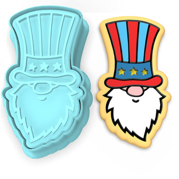 Uncle Sam Gnome Head Cookie Cutter | Stamp | Stencil
