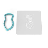 Uncle Sam Gnome Head Cookie Cutter | Stamp | Stencil