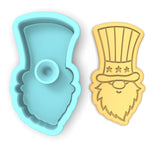 Uncle Sam Gnome Head Cookie Cutter | Stamp | Stencil