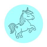 Unicorn Body Cookie Cutter | Stamp | Stencil #4 Animals & Dinosaurs Cookie Cutter Lady MINI - 2 Inches (5cm) Debosser ONLY 