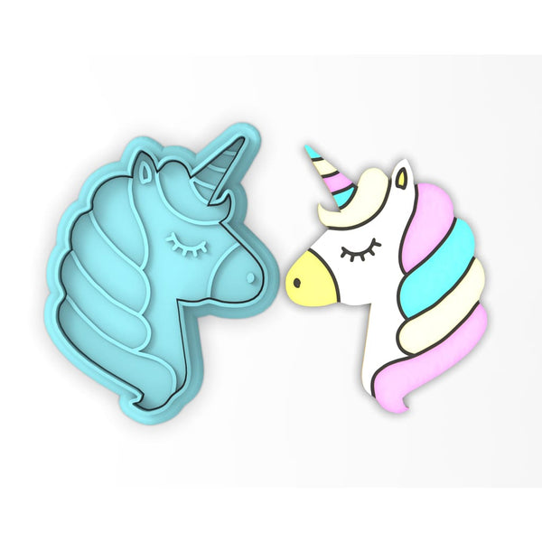 Unicorn Face Cookie Cutter  Stamp & Outline #3