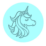 Unicorn Head Cookie Cutter | Stamp | Stencil #5 Animals & Dinosaurs Cookie Cutter Lady MINI - 2 Inches (5cm) Debosser ONLY 