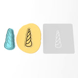 Unicorn Horn Cookie Cutter | Stamp | Stencil #1 Girly / Dolls / Princess Cookie Cutter Lady 3 Inch Cupcake/Small Cookie Cutter + Stamp Yes