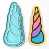 Unicorn Horn Cookie Cutter | Stamp | Stencil #1 Girly / Dolls / Princess Cookie Cutter Lady 2 Inch Small Cupcake Cutter + Stamp No