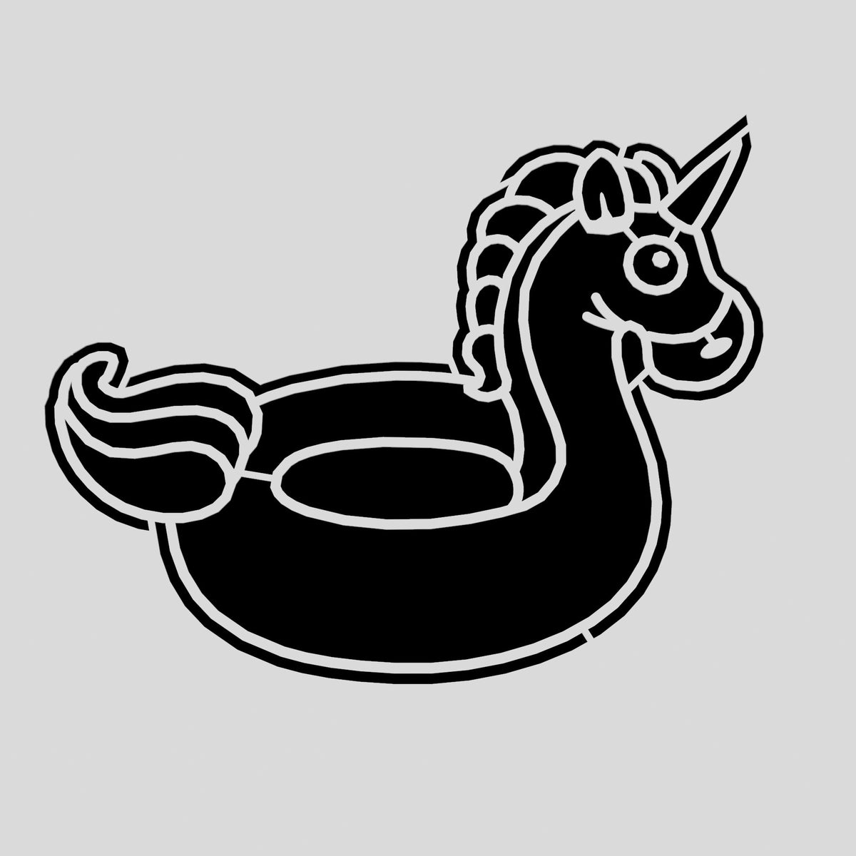 Unicorn Pool Float Cookie Cutter | Stamp | Stencil #1
