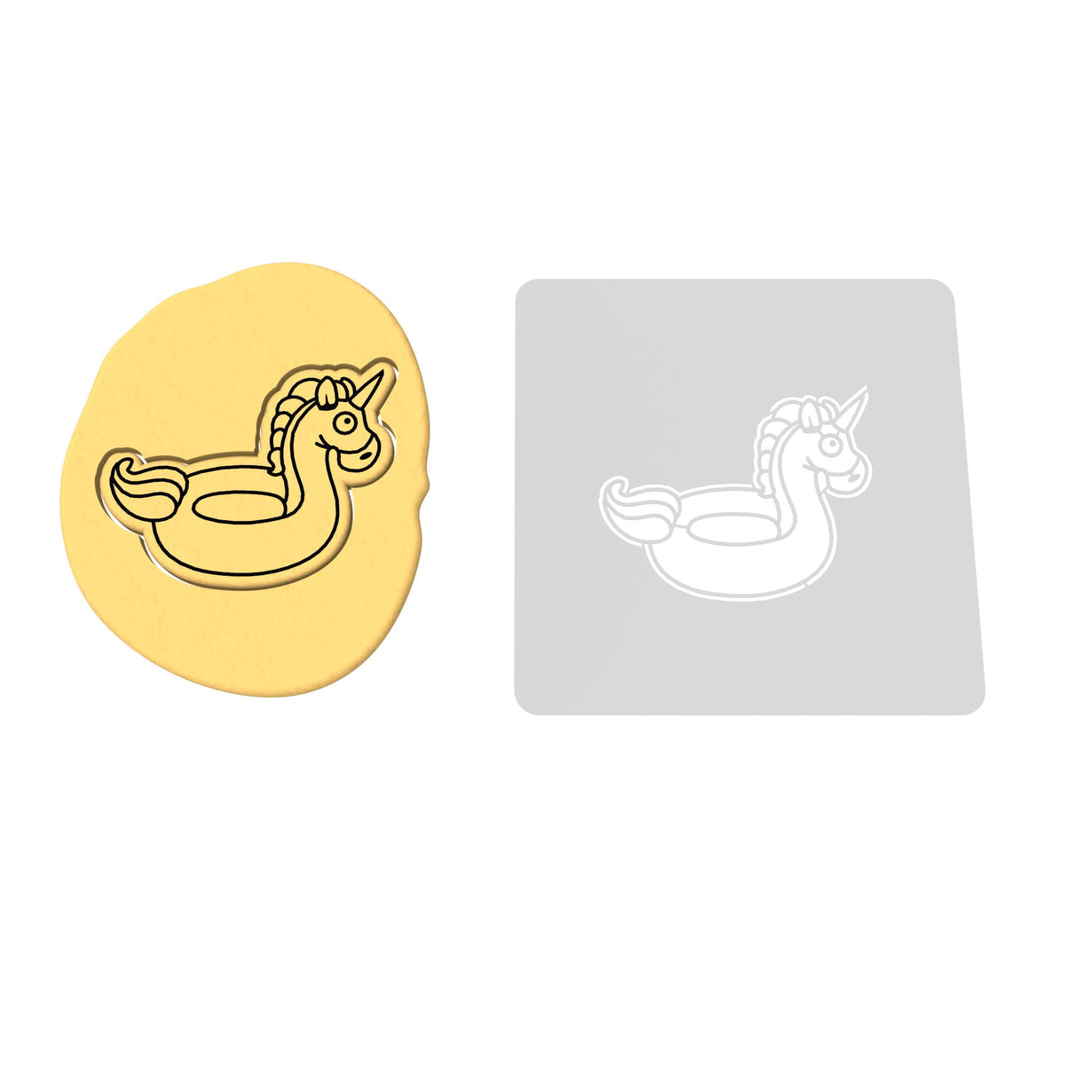 Unicorn Pool Float Cookie Cutter | Stamp | Stencil #1