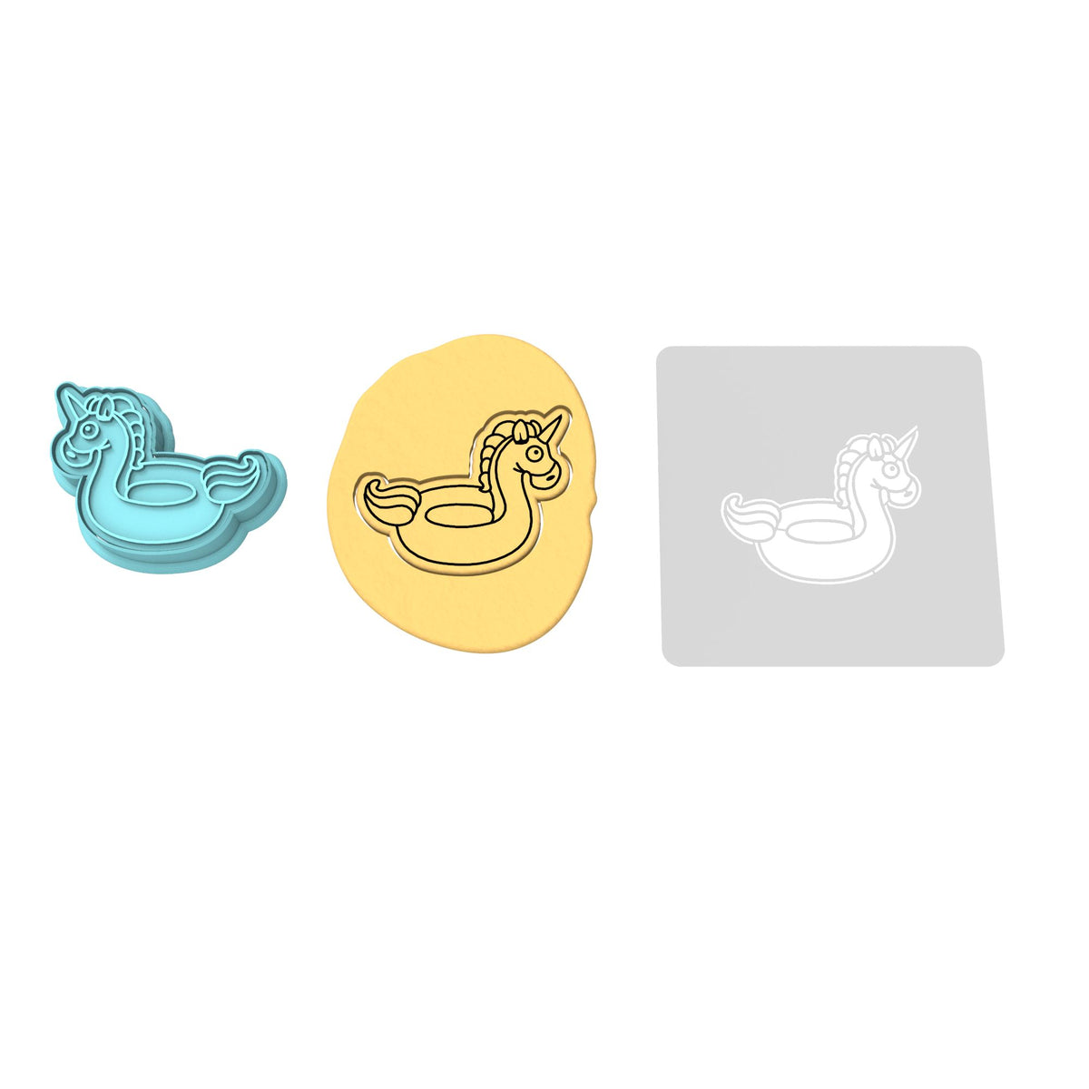 Unicorn Pool Float Cookie Cutter | Stamp | Stencil #1