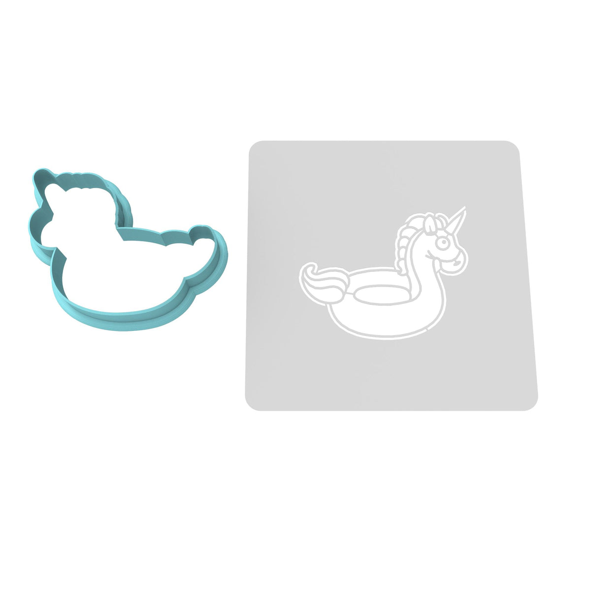 Unicorn Pool Float Cookie Cutter | Stamp | Stencil #1