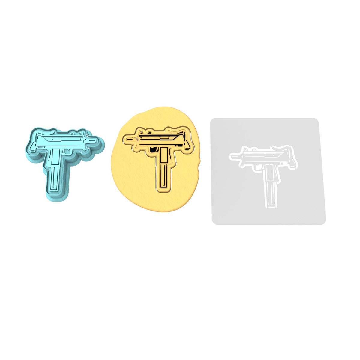 Uzi Cookie Cutter | Stamp | Stencil #1