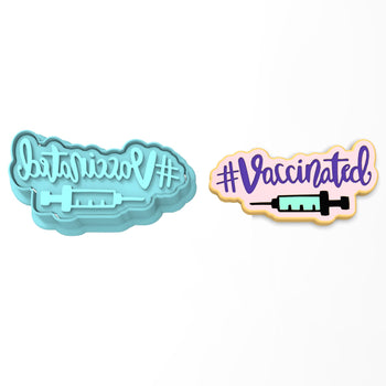 Vaccinated Hashtag Cookie Cutter | Stamp | Stencil #1
