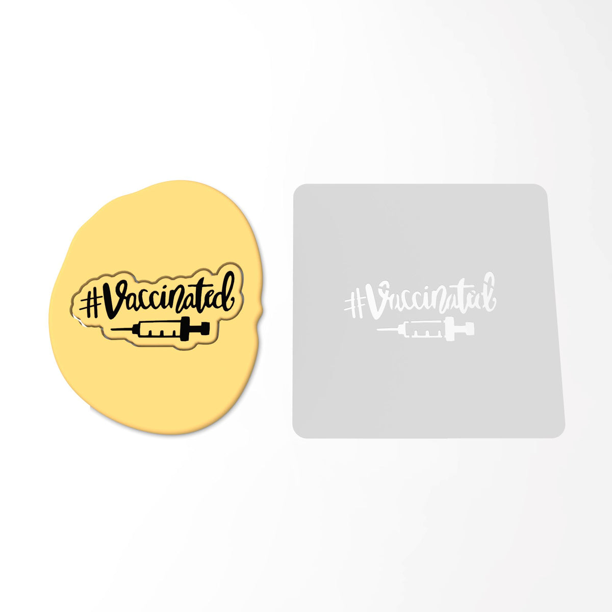 Vaccinated Hashtag Cookie Cutter | Stamp | Stencil #1