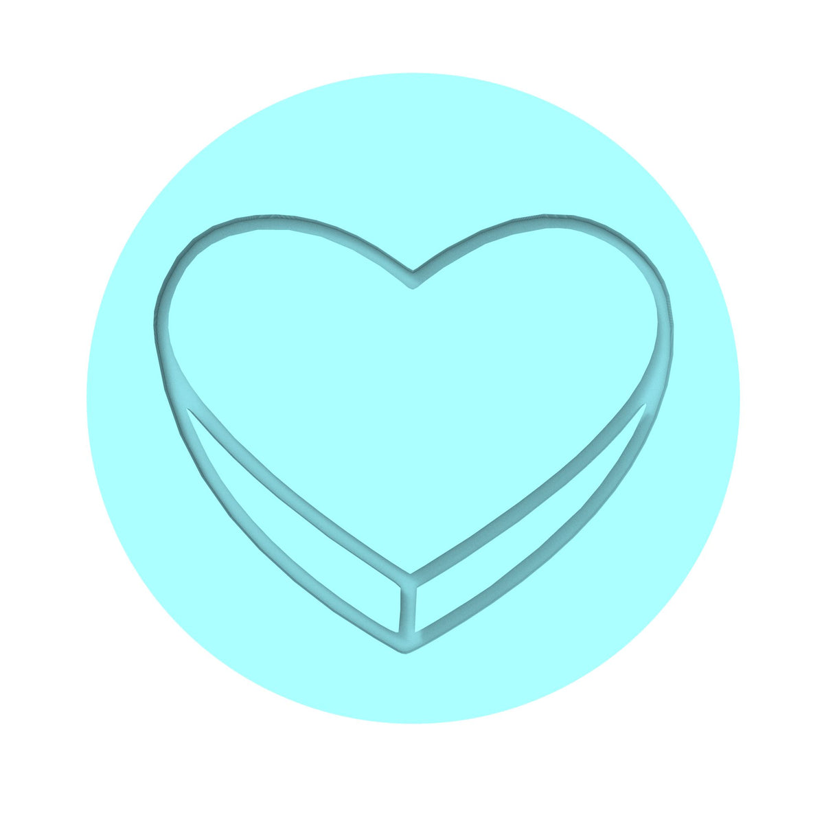 Valentine Candy Heart Blank Cookie Cutter | Stamp | Stencil #1 Wedding / Baby / V Day Cookie Cutter Lady MINI - 2 Inches (5cm) Debosser ONLY 