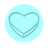 Valentine Candy Heart Blank Cookie Cutter | Stamp | Stencil #1 Wedding / Baby / V Day Cookie Cutter Lady MINI - 2 Inches (5cm) Debosser ONLY 