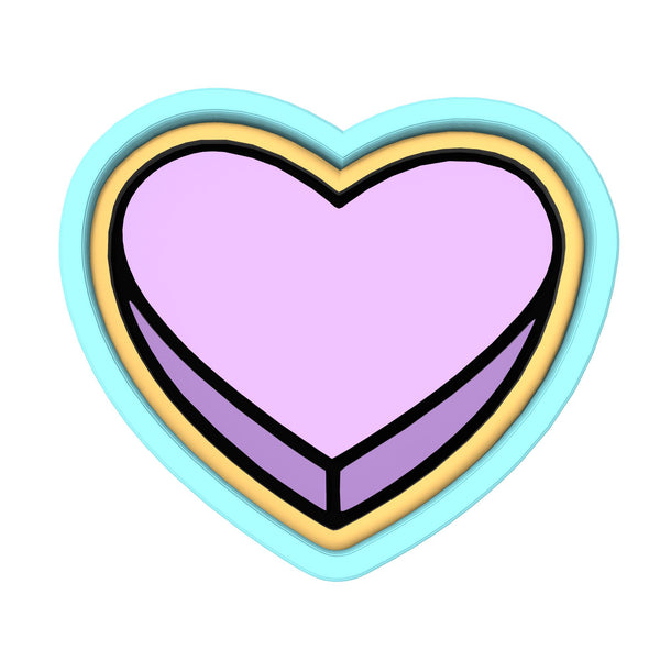 Valentine Candy Heart Blank Cookie Cutter | Stamp | Stencil #1 Wedding / Baby / V Day Cookie Cutter Lady 