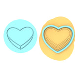 Valentine Candy Heart Blank Cookie Cutter | Stamp | Stencil #1 Wedding / Baby / V Day Cookie Cutter Lady MINI - 2 Inches (5cm) **BUNDLE** Cutter + Debosser 