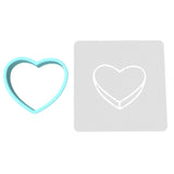 Valentine Candy Heart Blank Cookie Cutter | Stamp | Stencil #1 Wedding / Baby / V Day Cookie Cutter Lady MINI - 2 Inches (5cm) **BUNDLE** Cutter + Stencil 